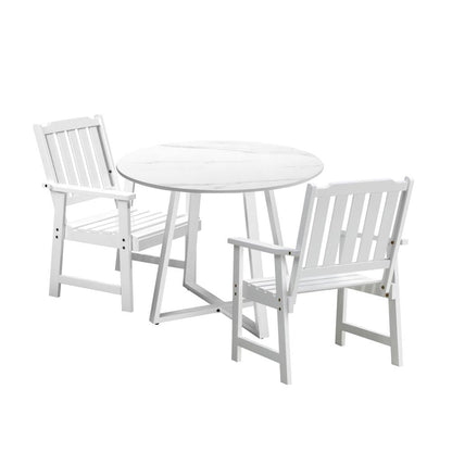 Livsip 3PCS Outdoor Dining Set Table&amp;Solid Wood Chair-Outdoor Dining Sets-PEROZ Accessories