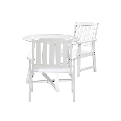Livsip 3PCS Outdoor Dining Set Table&amp;Solid Wood Chair-Outdoor Dining Sets-PEROZ Accessories