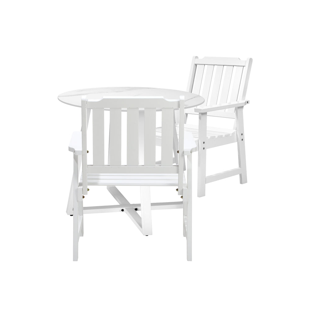 Livsip 3PCS Outdoor Dining Set Table&amp;Solid Wood Chair-Outdoor Dining Sets-PEROZ Accessories