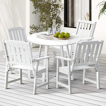 Livsip 5PCS Outdoor Dining Set Table&amp;Solid Wood Chair-Outdoor Dining Sets-PEROZ Accessories