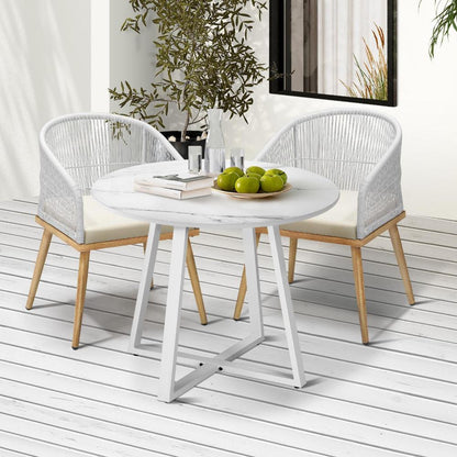 Livsip 3PCS Outdoor Dining Setting Table and Chairs Patio Furniture Bistro Set-Outdoor Dining Sets-PEROZ Accessories