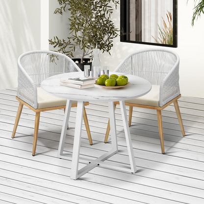 Livsip 3PCS Outdoor Dining Setting Table and Chairs Patio Furniture Bistro Set-Outdoor Dining Sets-PEROZ Accessories