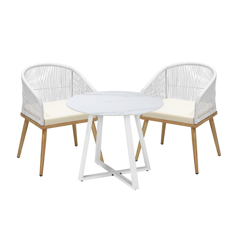 Livsip 3PCS Outdoor Dining Setting Table and Chairs Patio Furniture Bistro Set-Outdoor Dining Sets-PEROZ Accessories