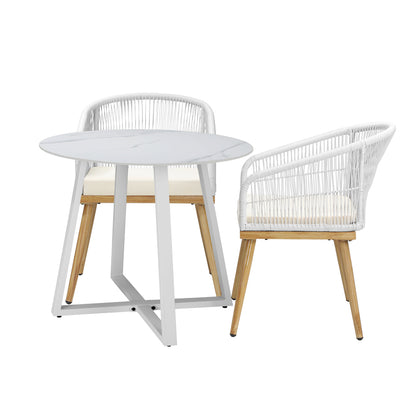 Livsip 3PCS Outdoor Dining Setting Table and Chairs Patio Furniture Bistro Set-Outdoor Dining Sets-PEROZ Accessories