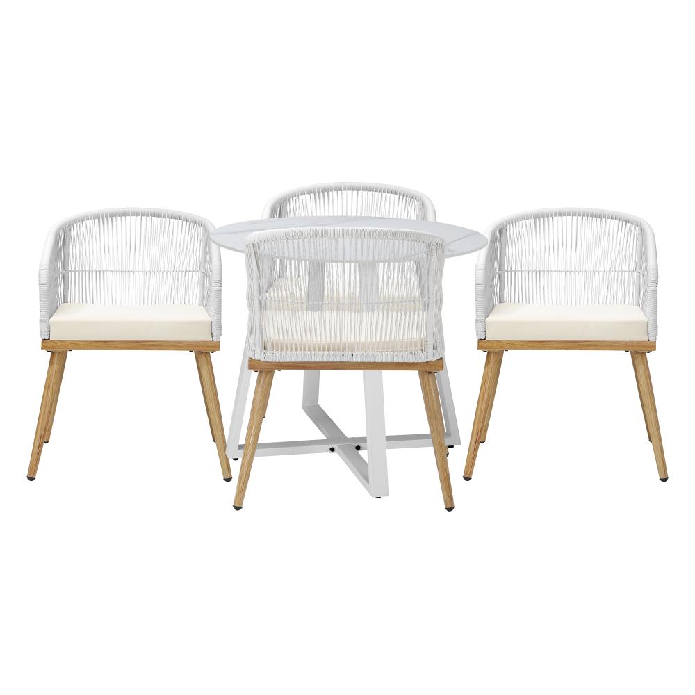 Livsip 5PCS Outdoor Dining Setting Table and Chairs Patio Furniture Bistro Set-Outdoor Dining Sets-PEROZ Accessories