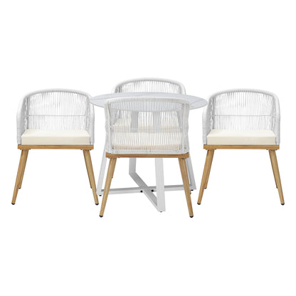 Livsip 5PCS Outdoor Dining Setting Table and Chairs Patio Furniture Bistro Set-Outdoor Dining Sets-PEROZ Accessories