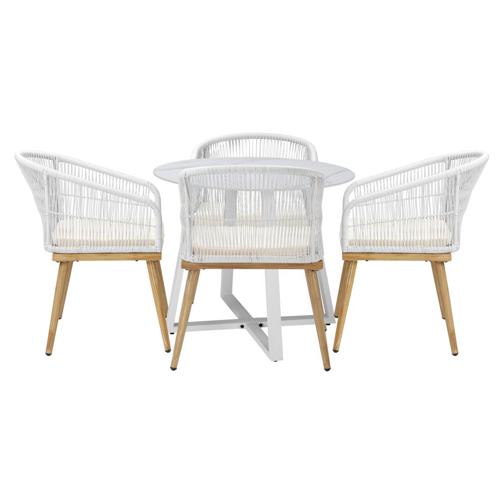 Livsip 5PCS Outdoor Dining Setting Table and Chairs Patio Furniture Bistro Set-Outdoor Dining Sets-PEROZ Accessories