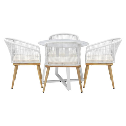 Livsip 5PCS Outdoor Dining Setting Table and Chairs Patio Furniture Bistro Set-Outdoor Dining Sets-PEROZ Accessories