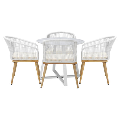 Livsip 5PCS Outdoor Dining Setting Table and Chairs Patio Furniture Bistro Set-Outdoor Dining Sets-PEROZ Accessories