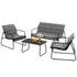 Gardeon 4PCS Outdoor Sofa Set Table and Chairs Cushion textilene Patio Furniture-Furniture > Outdoor > Outdoor Sofas & Lounge Sets-PEROZ Accessories