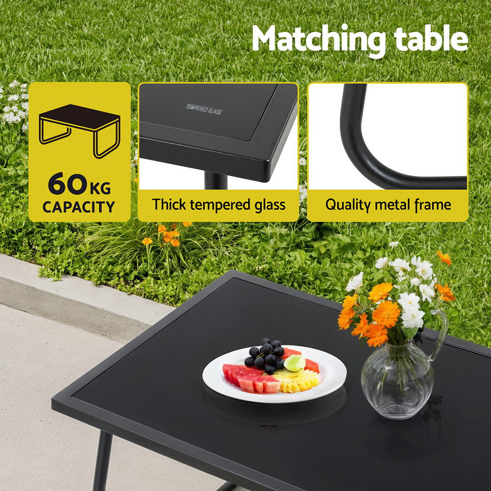 Gardeon 4PCS Outdoor Sofa Set Table and Chairs Cushion textilene Patio Furniture-Furniture &gt; Outdoor &gt; Outdoor Sofas &amp; Lounge Sets-PEROZ Accessories