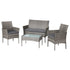 Gardeon 4 Seater Outdoor Sofa Set Wicker Setting Table Chair Furniture Grey-Furniture > Outdoor-PEROZ Accessories
