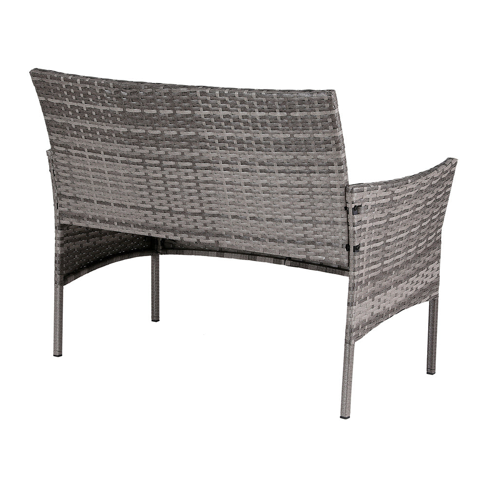 Gardeon 4 Seater Outdoor Sofa Set Wicker Setting Table Chair Furniture Grey-Furniture &gt; Outdoor-PEROZ Accessories