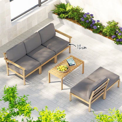 Gardeon 5-Seater Outdoor Sofa Set Wooden Lounge Setting 6PCS-Furniture &gt; Outdoor &gt; Outdoor Sofas &amp; Lounge Sets-PEROZ Accessories