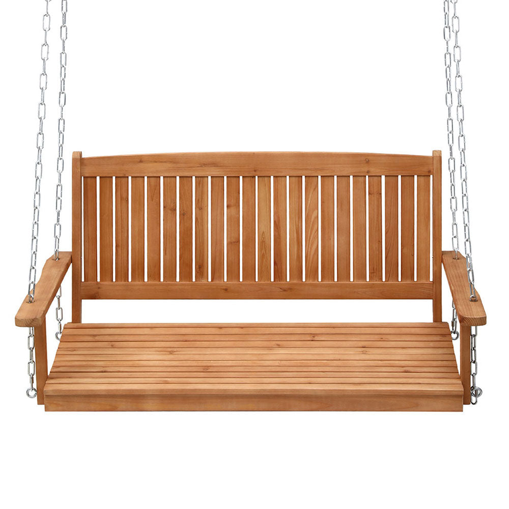 Gardeon Porch Swing Chair With Chain Outdoor Furniture Wooden Bench 2 Seater-Furniture &gt; Outdoor &gt; Outdoor Chairs-PEROZ Accessories