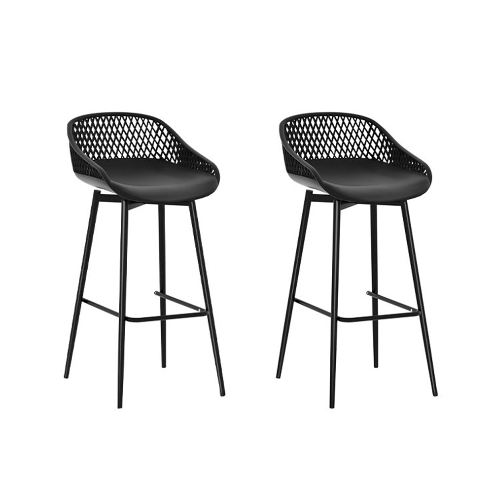 Gardeon 2PC Outdoor Bar Stools Plastic Metal Dining Chair Patio Furniture Garden-Furniture &gt; Outdoor-PEROZ Accessories