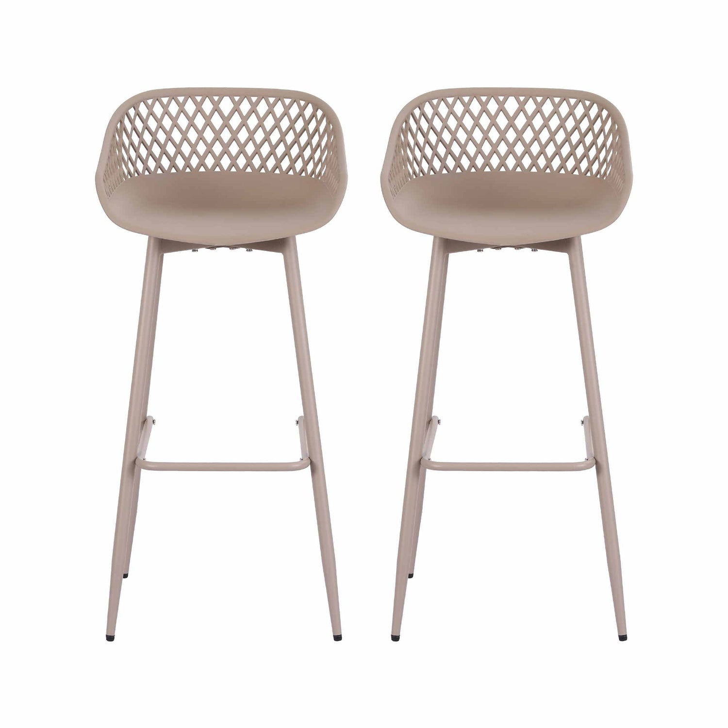 Gardeon 2PC Outdoor Bar Stools Plastic Metal Dining Chair Patio Furniture Coffee