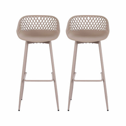 Gardeon 2PC Outdoor Bar Stools Plastic Metal Dining Chair Patio Furniture Coffee