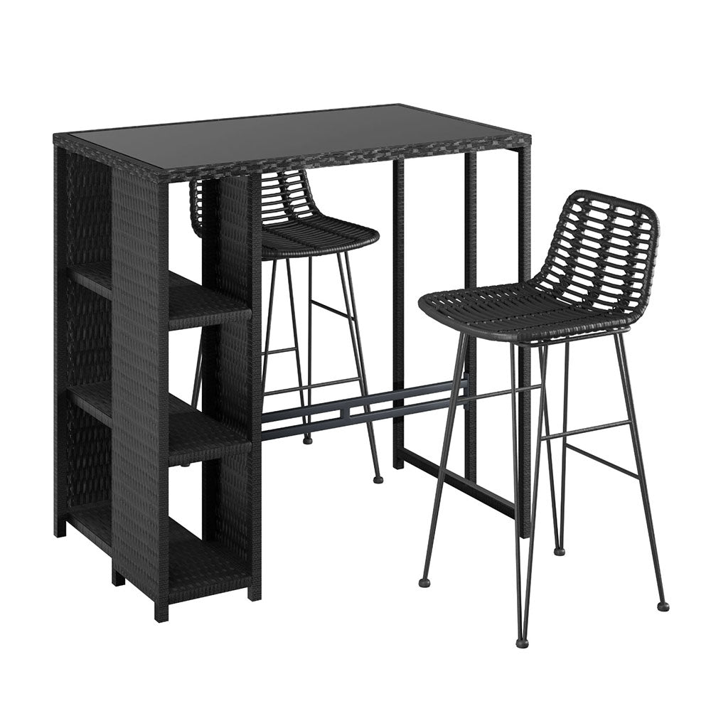 Gardeon Outdoor Bar Set Patio Furniture Dining Chairs Table and Chairs Wicker-Furniture &gt; Outdoor &gt; Outdoor Dining Sets-PEROZ Accessories