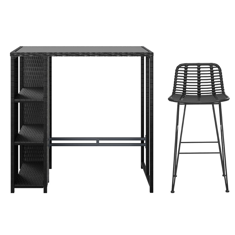 Gardeon Outdoor Bar Set Patio Furniture Dining Chairs Table and Chairs Wicker-Furniture &gt; Outdoor &gt; Outdoor Dining Sets-PEROZ Accessories