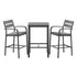 Gardeon 3Pcs Outdoor Bar Set Stools Dining Chairs Table Patio Aluminium Bistro Set Black-Furniture > Outdoor > Outdoor Dining Sets-PEROZ Accessories