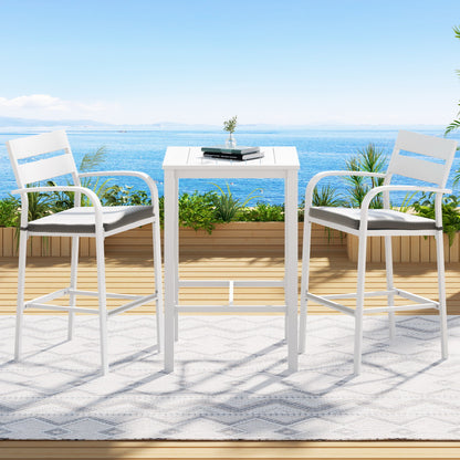 Gardeon Outdoor Bar Set Stools 3-Piece Dining Chairs Table Patio Aluminium Bistro Set-Furniture &gt; Outdoor &gt; Outdoor Dining Sets-PEROZ Accessories