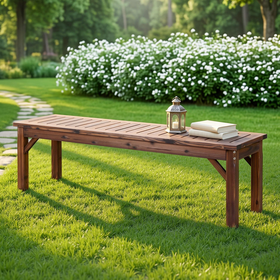 Gardeon Garden Benches Garden Seating Backless Timber Seat 150cm Brown-Furniture > Outdoor > Outdoor Chairs-PEROZ Accessories