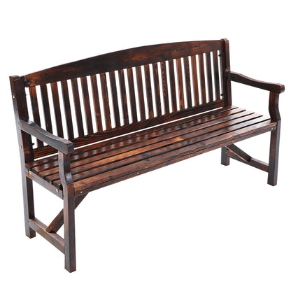 Gardeon 5FT Outdoor Garden Bench Wooden 3 Seat Chair Patio Furniture Charcoal-Outdoor Benches-PEROZ Accessories