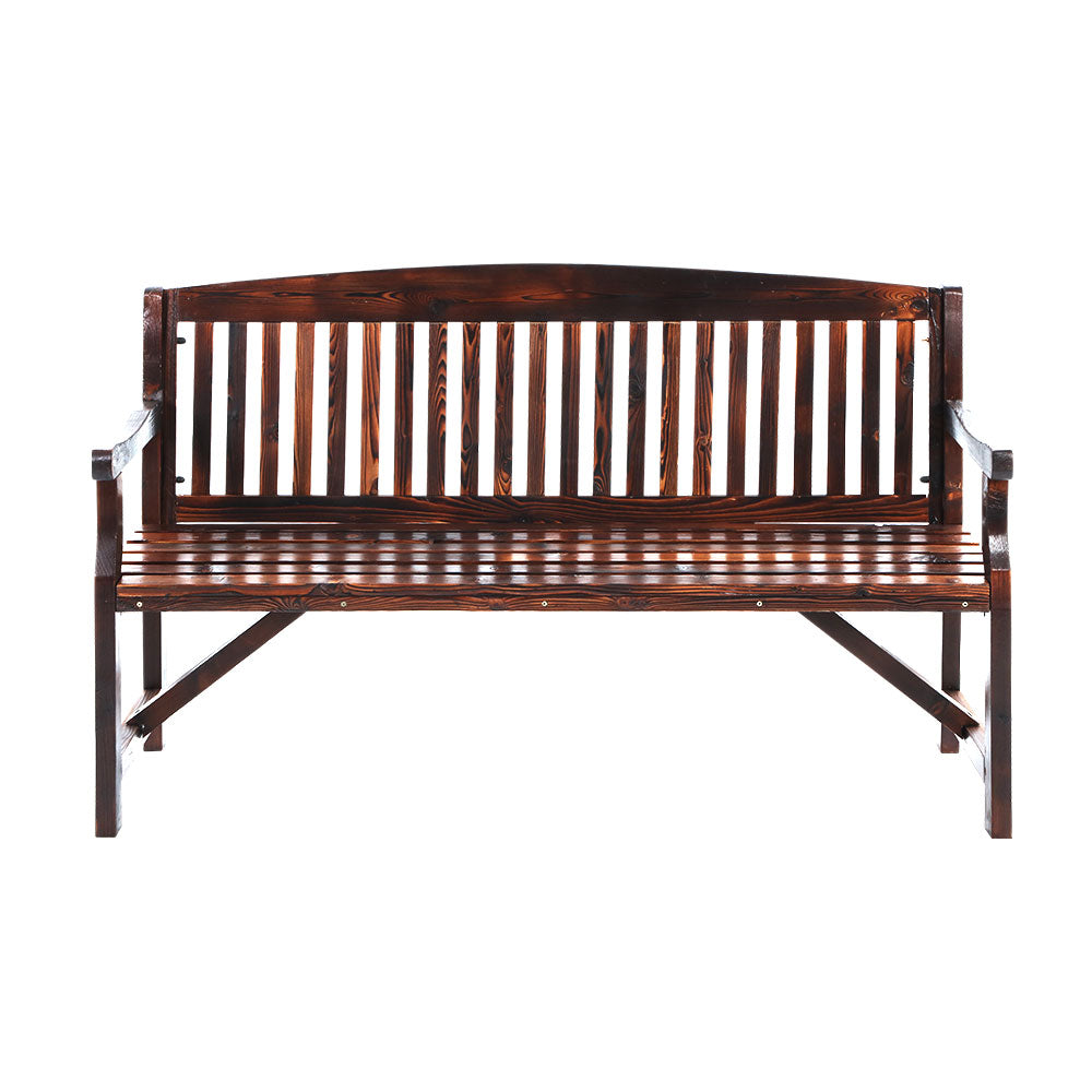 Gardeon 5FT Outdoor Garden Bench Wooden 3 Seat Chair Patio Furniture Charcoal-Outdoor Benches-PEROZ Accessories
