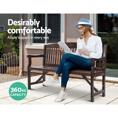 Gardeon 5FT Outdoor Garden Bench Wooden 3 Seat Chair Patio Furniture Charcoal-Outdoor Benches-PEROZ Accessories