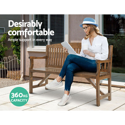 Gardeon 5FT Outdoor Garden Bench Wooden 3 Seat Chair Patio Furniture Natural-Outdoor Benches-PEROZ Accessories