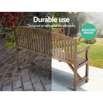 Gardeon 5FT Outdoor Garden Bench Wooden 3 Seat Chair Patio Furniture Natural-Outdoor Benches-PEROZ Accessories