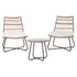 Gardeon 3PC Outdoor Setting Wicker Bistro Set Table Chairs Patio Furniture Brown-Furniture > Outdoor > Outdoor Benches-PEROZ Accessories