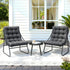 Gardeon 3PC Outdoor Bistro Set Patio Furniture Table and Chairs Steel Dining Chair-Furniture > Outdoor > Outdoor Dining Sets-PEROZ Accessories