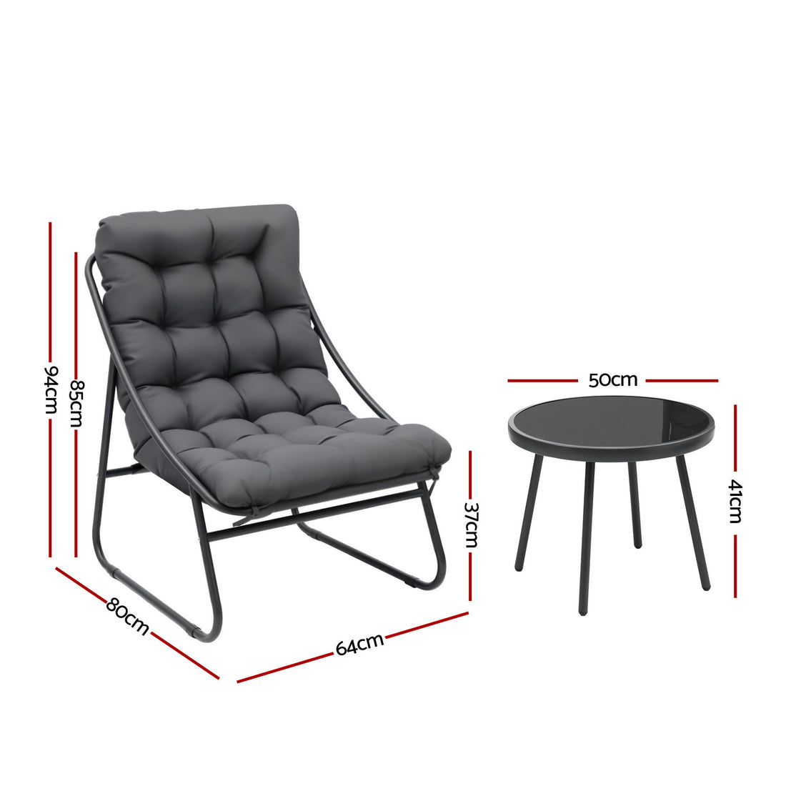 Gardeon 3PC Outdoor Bistro Set Patio Furniture Table and Chairs Steel Dining Chair-Furniture > Outdoor > Outdoor Dining Sets-PEROZ Accessories