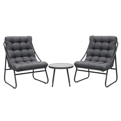 Gardeon 3PC Outdoor Bistro Set Patio Furniture Table and Chairs Steel Dining Chair-Furniture > Outdoor > Outdoor Dining Sets-PEROZ Accessories