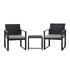 Gardeon 3PC Outdoor Bistro Set Patio Furniture Wicker Dining Chairs Table Cushion Black-Furniture > Outdoor > Outdoor Dining Sets-PEROZ Accessories