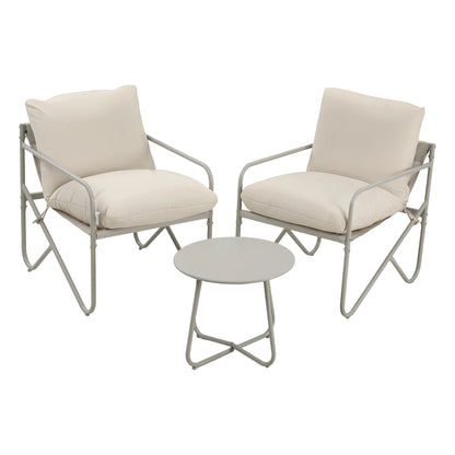 Gardeon Outdoor Bistro Set 3 Piece Patio Furniture Conversation Table and Chairs Khaki