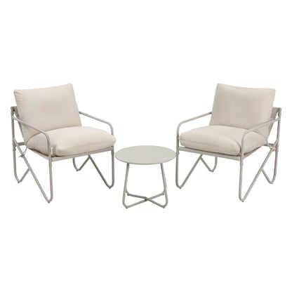 Gardeon Outdoor Bistro Set 3 Piece Patio Furniture Conversation Table and Chairs Khaki