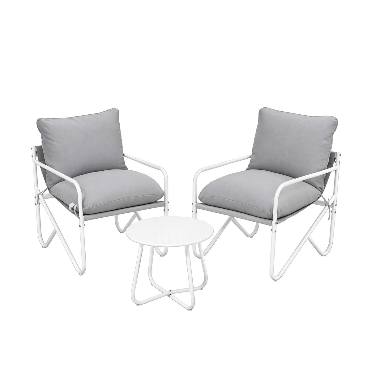 Gardeon Outdoor Bistro Set 3 Piece Patio Furniture Conversation Table and Chairs Grey