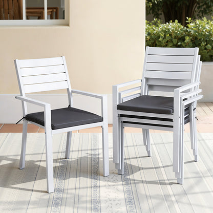Gardeon 4PC Outdoor Dining Chairs Stackable Aluminum Lounge Chair Patio Furniture-Furniture > Outdoor > Outdoor Chairs-PEROZ Accessories