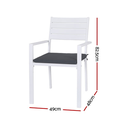Gardeon 4PC Outdoor Dining Chairs Stackable Aluminum Lounge Chair Patio Furniture-Furniture > Outdoor > Outdoor Chairs-PEROZ Accessories
