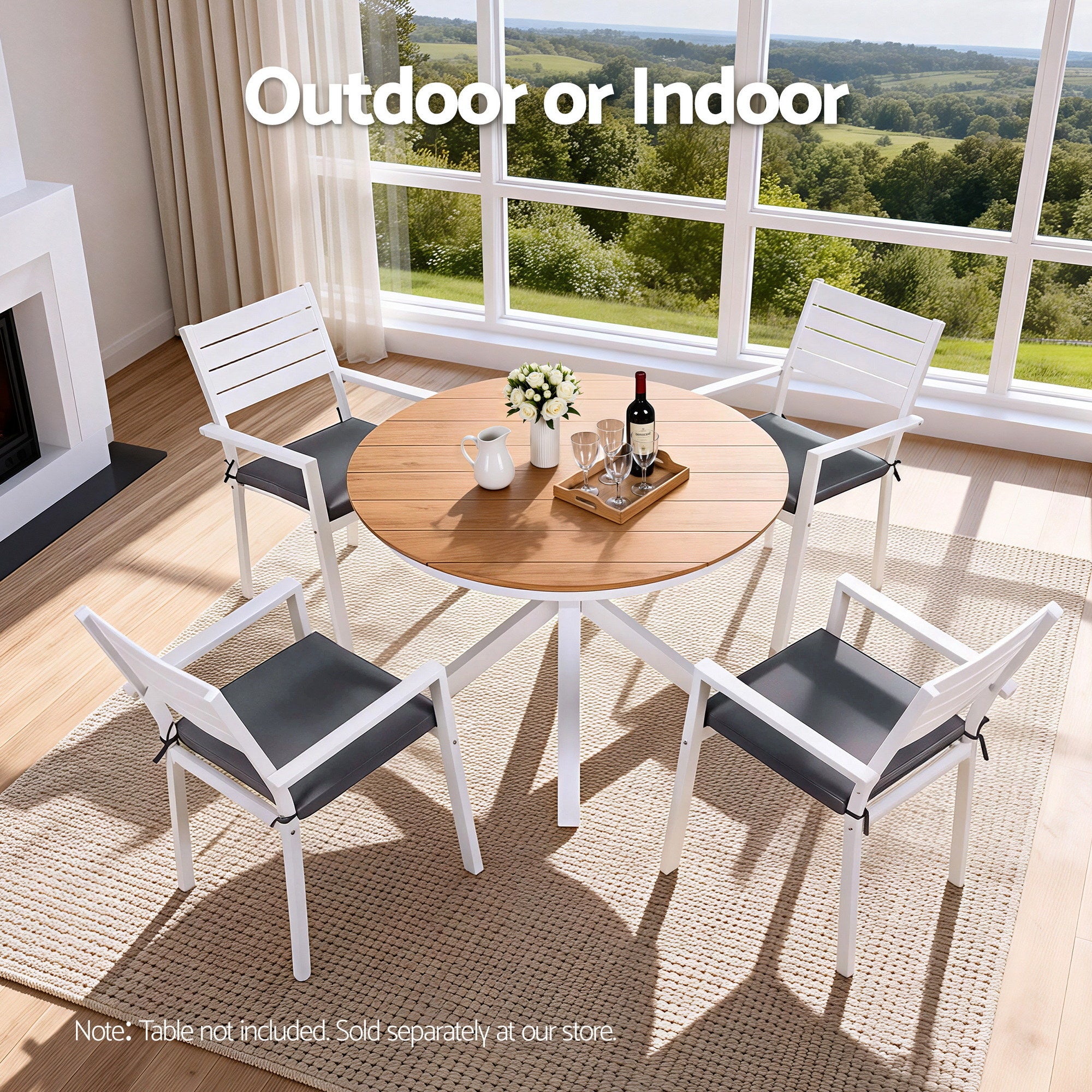 Gardeon 4PC Outdoor Dining Chairs Stackable Aluminum Lounge Chair Patio Furniture-Furniture > Outdoor > Outdoor Chairs-PEROZ Accessories