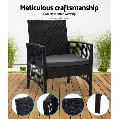 Gardeon 2PC Outdoor Dining Chairs Patio Furniture Wicker Lounge Chair Garden-Outdoor Chairs-PEROZ Accessories