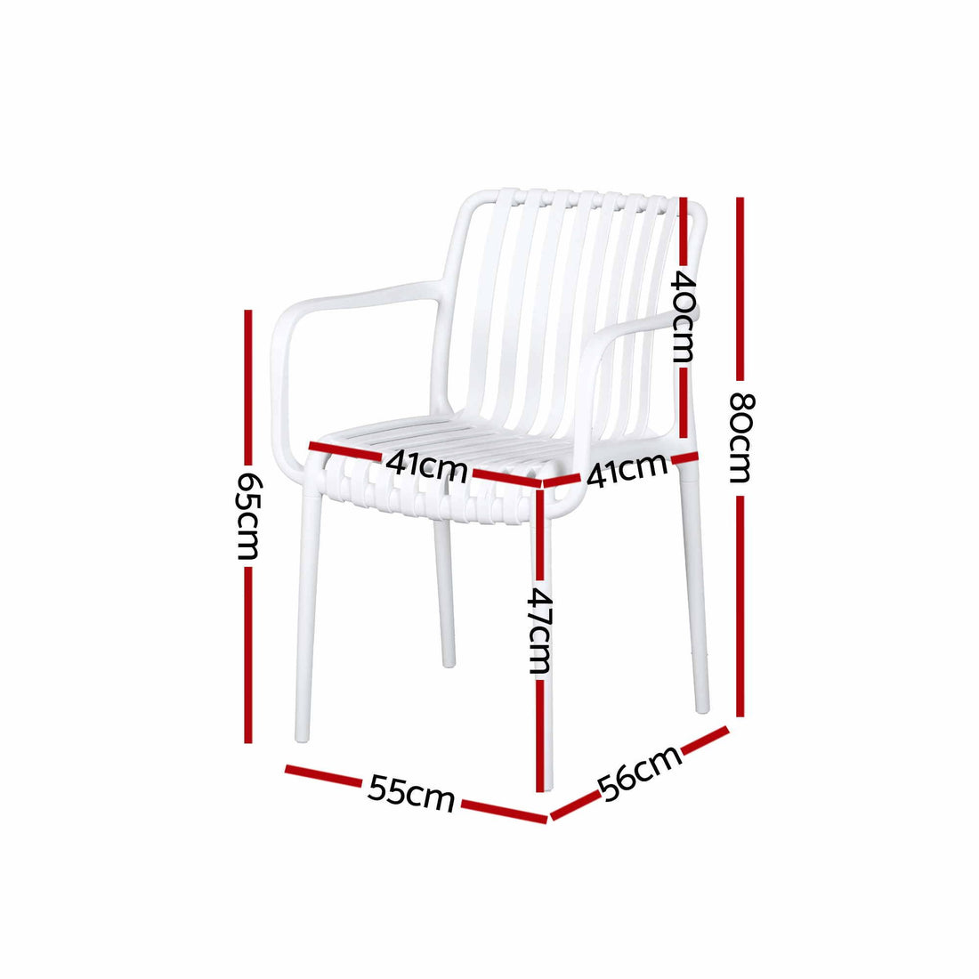 Gardeon 4PC Outdoor Dining Chairs Patio Furniture PP Stackable Chair Garden White-Furniture > Dining > Kitchen &amp; Dining Chairs-PEROZ Accessories