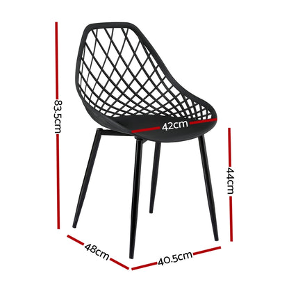 Gardeon 4PC Outdoor Dining Chairs PP Lounge Chair Patio Garden Furniture Black-Furniture &gt; Outdoor &gt; Outdoor Chairs-PEROZ Accessories