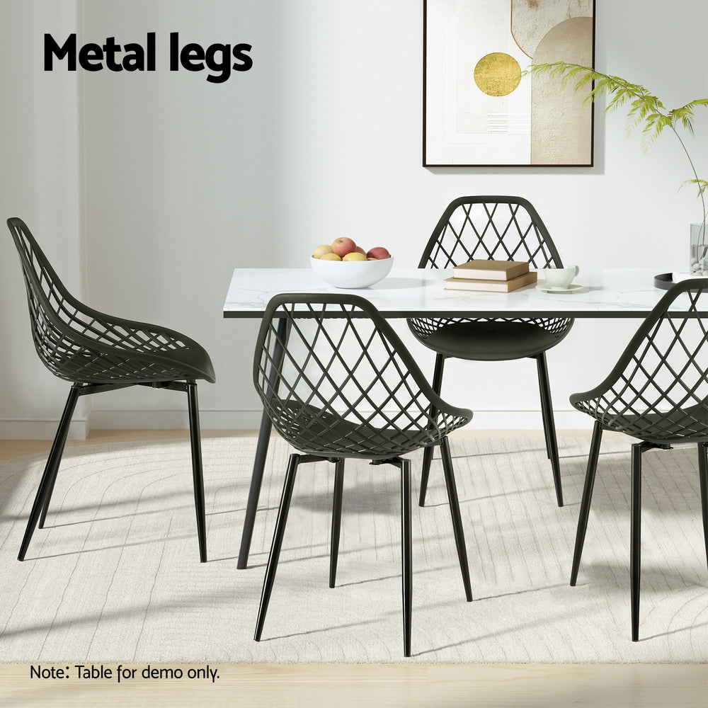 Gardeon 4PC Outdoor Dining Chairs PP Lounge Chair Patio Garden Furniture Black-Furniture &gt; Outdoor &gt; Outdoor Chairs-PEROZ Accessories