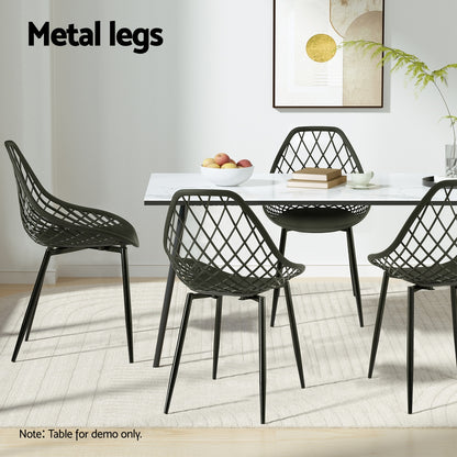 Gardeon 4PC Outdoor Dining Chairs PP Lounge Chair Patio Garden Furniture Black-Furniture &gt; Outdoor &gt; Outdoor Chairs-PEROZ Accessories