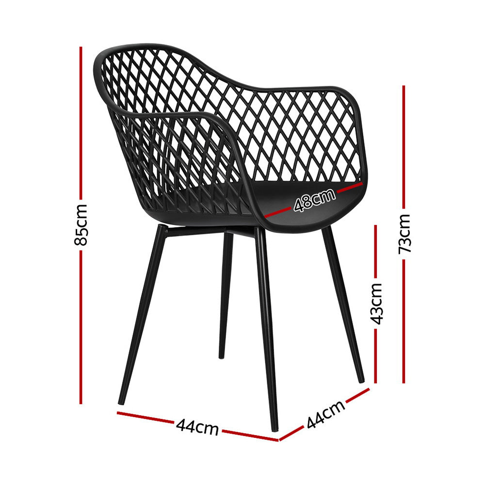 Gardeon 4PC Outdoor Dining Chairs PP Lounge Chair Patio Furniture Garden Black-Furniture > Outdoor-PEROZ Accessories