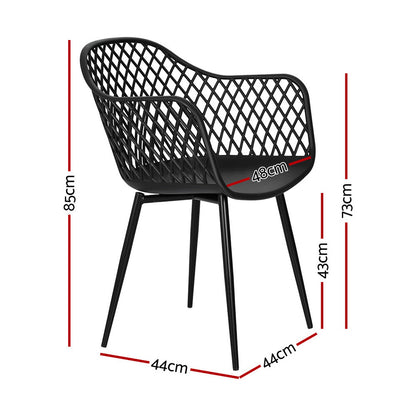 Gardeon 4PC Outdoor Dining Chairs PP Lounge Chair Patio Furniture Garden Black-Furniture > Outdoor-PEROZ Accessories